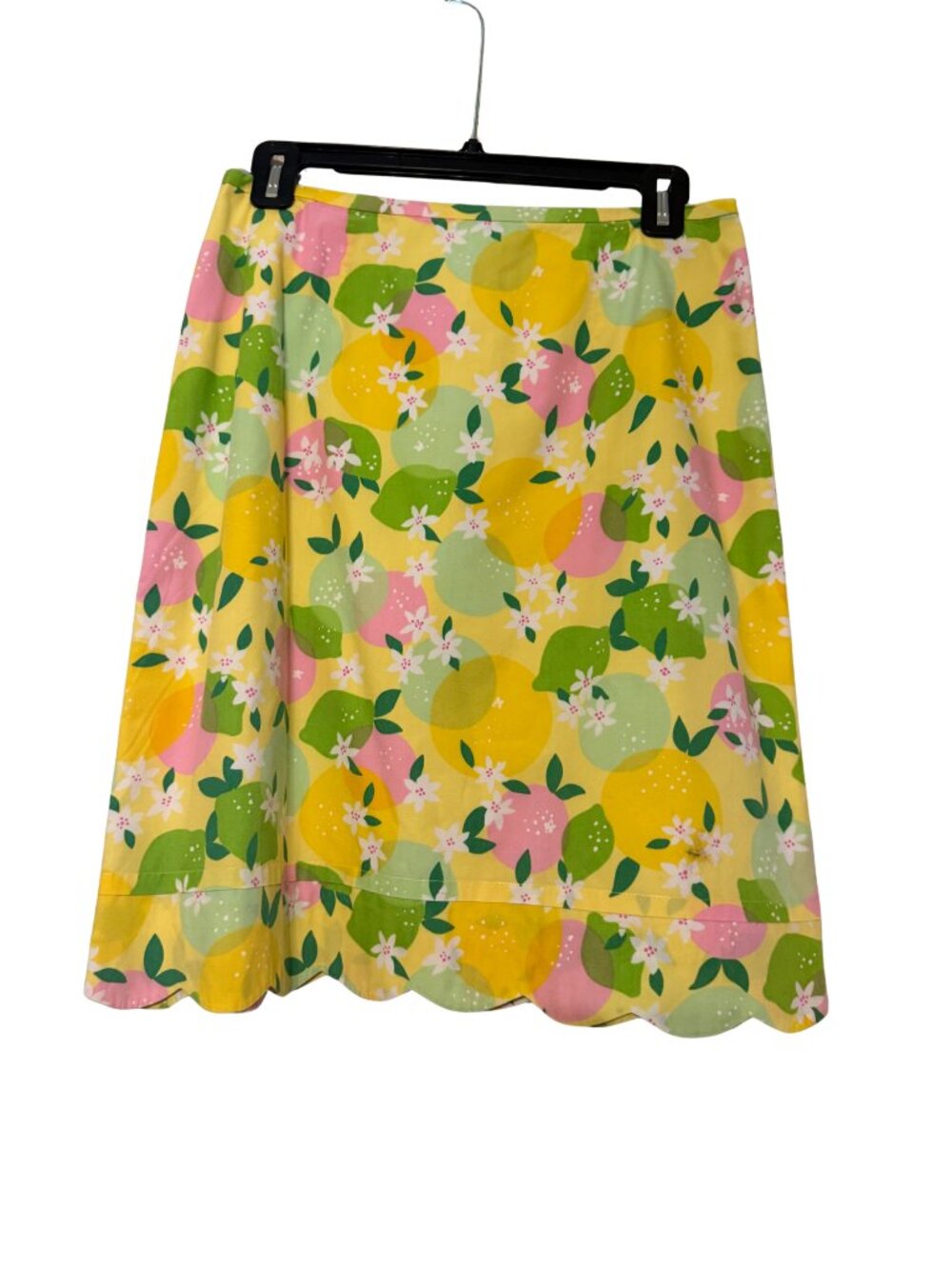 Vintage Lilly Pulitzer White Label Citrus Print Skirt | Size 6 | Scalloped Hem